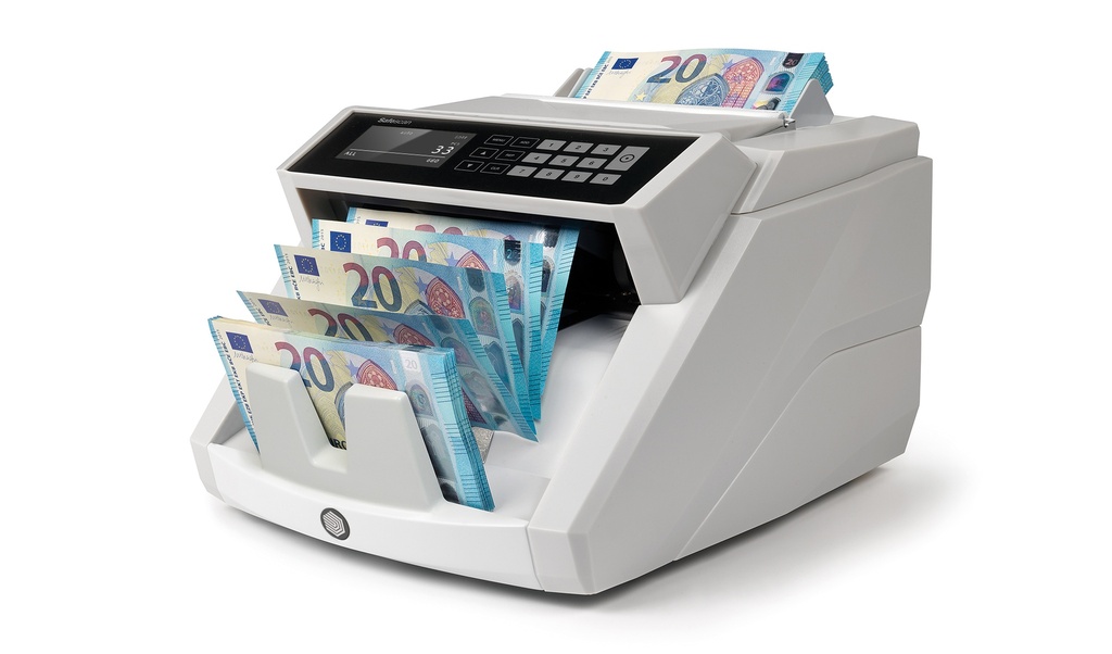 La contadora de billetes Safescan 2465 organiza los billetes por fajos