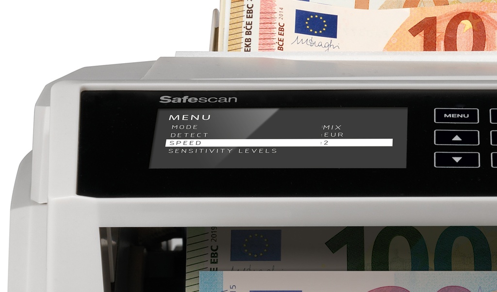 Pantalla LCD de la contadora de billetes Safescan 2465