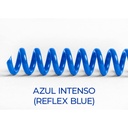 Espiral de encuadernación fabricado en plástico azul zafiro reflex cielo intenso de 10 mm. de diámetro
