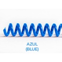 Espiral de encuadernación fabricado en plástico azul de 10 mm. de diámetro