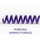 Espiral de encuadernación fabricado en plástico purpura de 10 mm. de diámetro