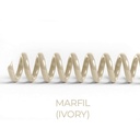 Espiral de encuadernación fabricado en plástico marfil de 10 mm. de diámetro