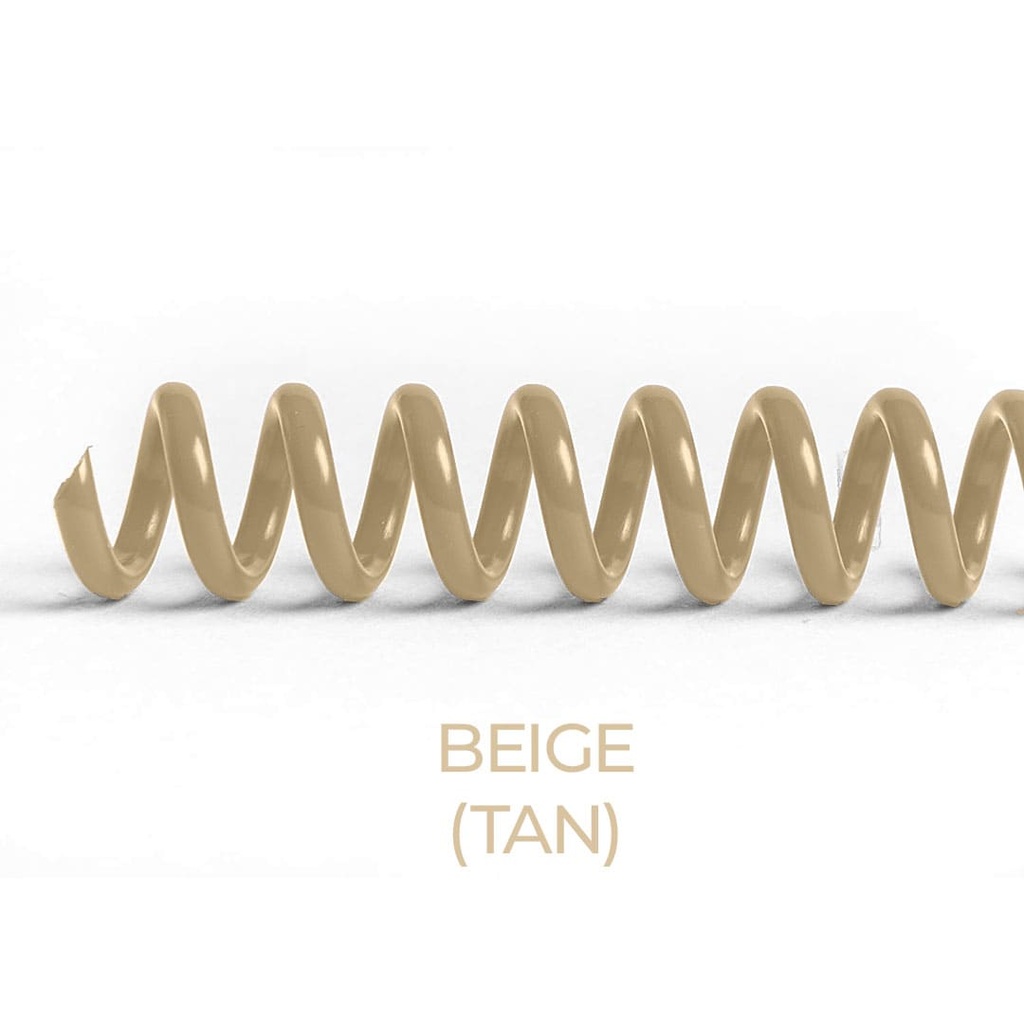 Espiral de encuadernación fabricado en plástico beige crema de 10 mm. de diámetro