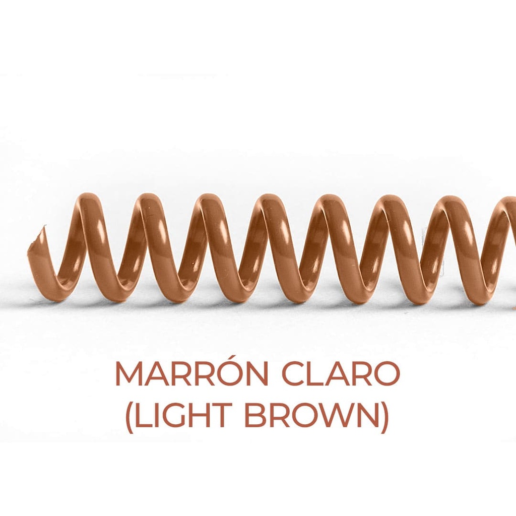 Espiral de encuadernación fabricado en plástico marrón claro de 10 mm. de diámetro