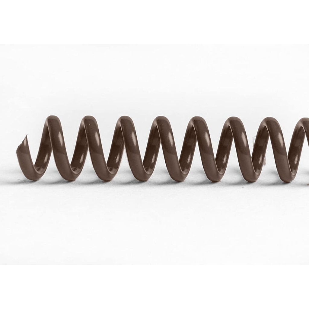 Espiral de encuadernación fabricado en plástico marrón oscuro de 10 mm. de diámetro