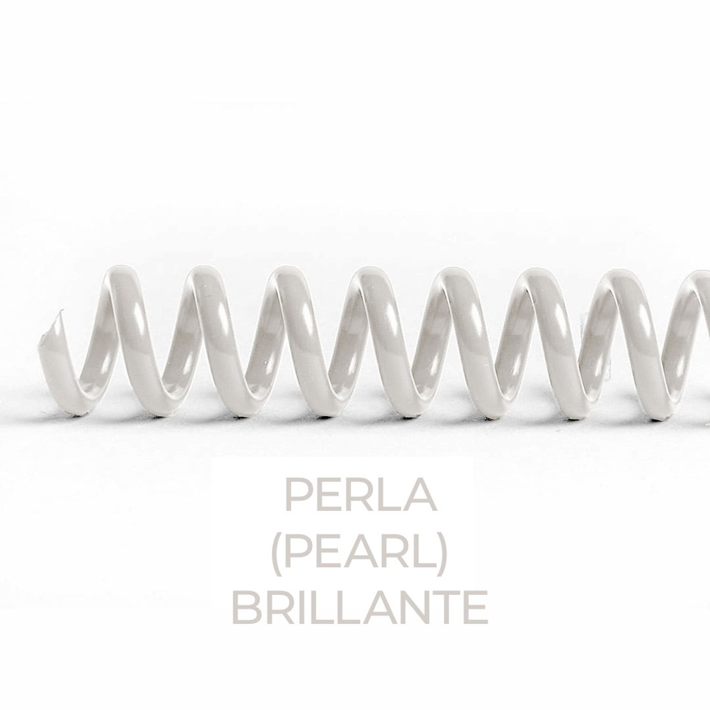 Espiral de encuadernación fabricado en plástico perla de 10 mm. de diámetro