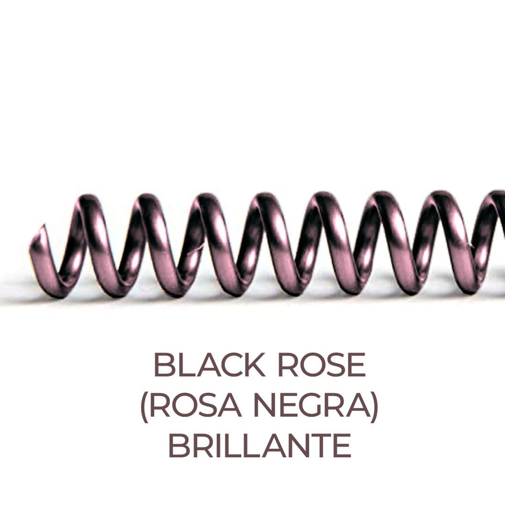 Espiral de encuadernación fabricado en plástico Black Rose rosa negra metalizado de 10 mm. de diámetro