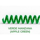 Espiral de encuadernación fabricado en plástico verde manzana de 12 mm. de diámetro