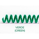 Espiral de encuadernación fabricado en plástico verde de 12 mm. de diámetro