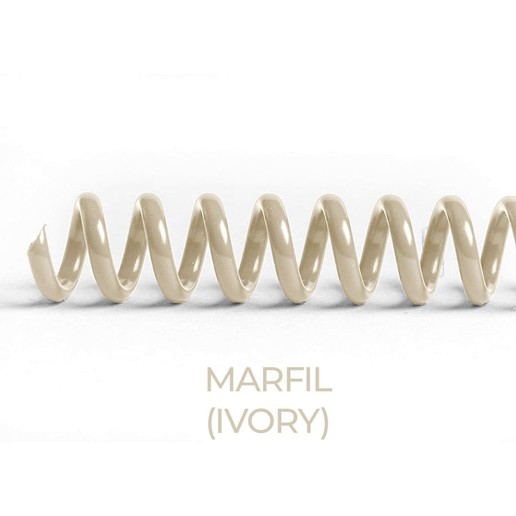 Espiral de encuadernación fabricado en plástico marfil de 12 mm. de diámetro