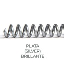 Espiral de encuadernación fabricado en plástico plata de 12 mm. de diámetro