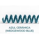 Espiral de encuadernación fabricado en plástico azul cerámica de 14 mm. de diámetro