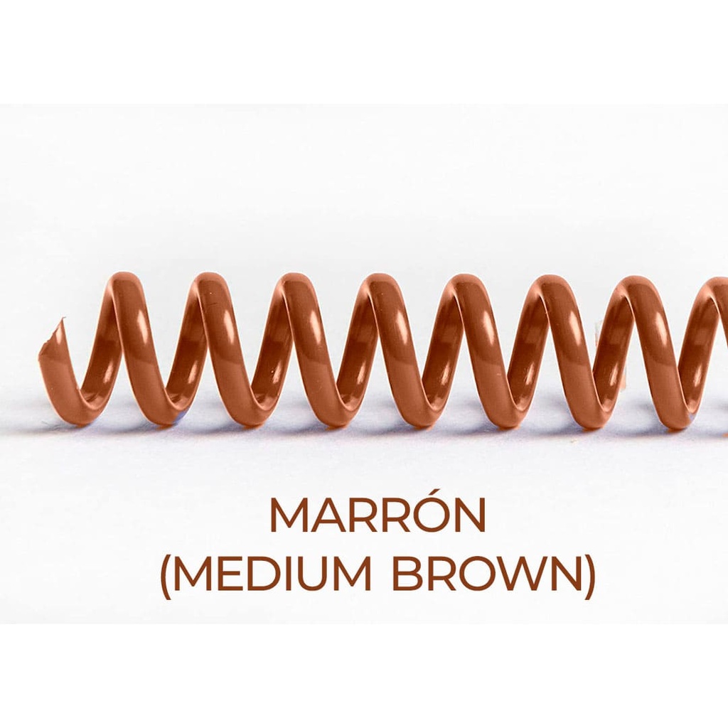 Espiral de encuadernación fabricado en plástico marrón de 14 mm. de diámetro