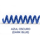 Espiral de encuadernación fabricado en plástico azul oscuro de 16 mm. de diámetro