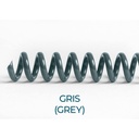 Espiral de encuadernación fabricado en plástico gris de 16 mm. de diámetro