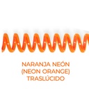 Espiral de encuadernación fabricado en plástico naranja neón traslúcido de 18 mm. de diámetro