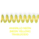 Espiral de encuadernación fabricado en plástico amarillo neón traslúcido de 20 mm. de diámetro