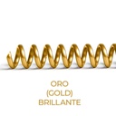 Espiral de encuadernación fabricado en plástico oro de 25 mm. de diámetro