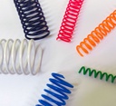 Espiral de plástico en varios colores, diámetros y pasos en Asturalba