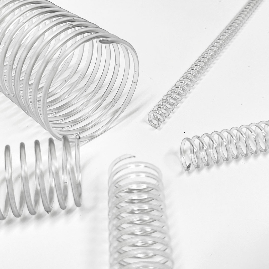 Espirales de plástico transparente de 10 mm para encuadernación al precio más barato