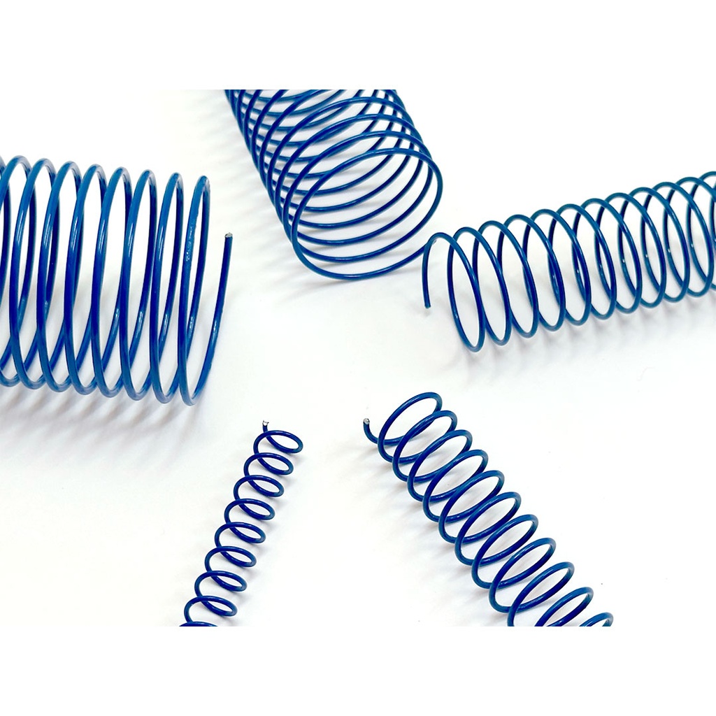 Espiral metálica azul de 10 mm de diámetro para encuadernar al mejor precio en Asturalba
