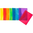 Sobres de plástico en 8 colores con cierre de broche