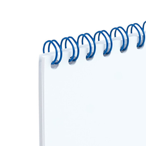 Hojas de papel engarzadas con wire-O azul