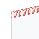 Hojas de papel engarzadas con wire-O rojo