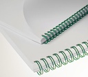 Documento encuadernado con wire-O verde