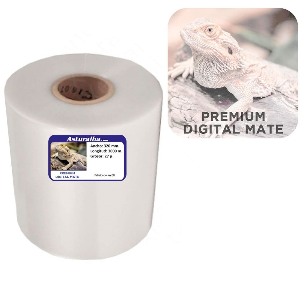 Bobina de plastificar Premium Digital Mate 27 µ 320 mm x 3000 m