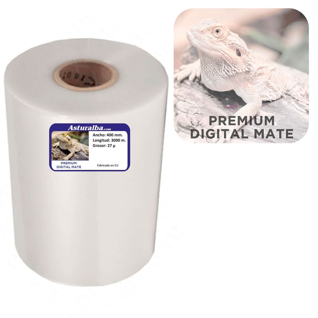 Bobina de plastificar Premium Digital Mate 27 µ 400 mm x 3000 m