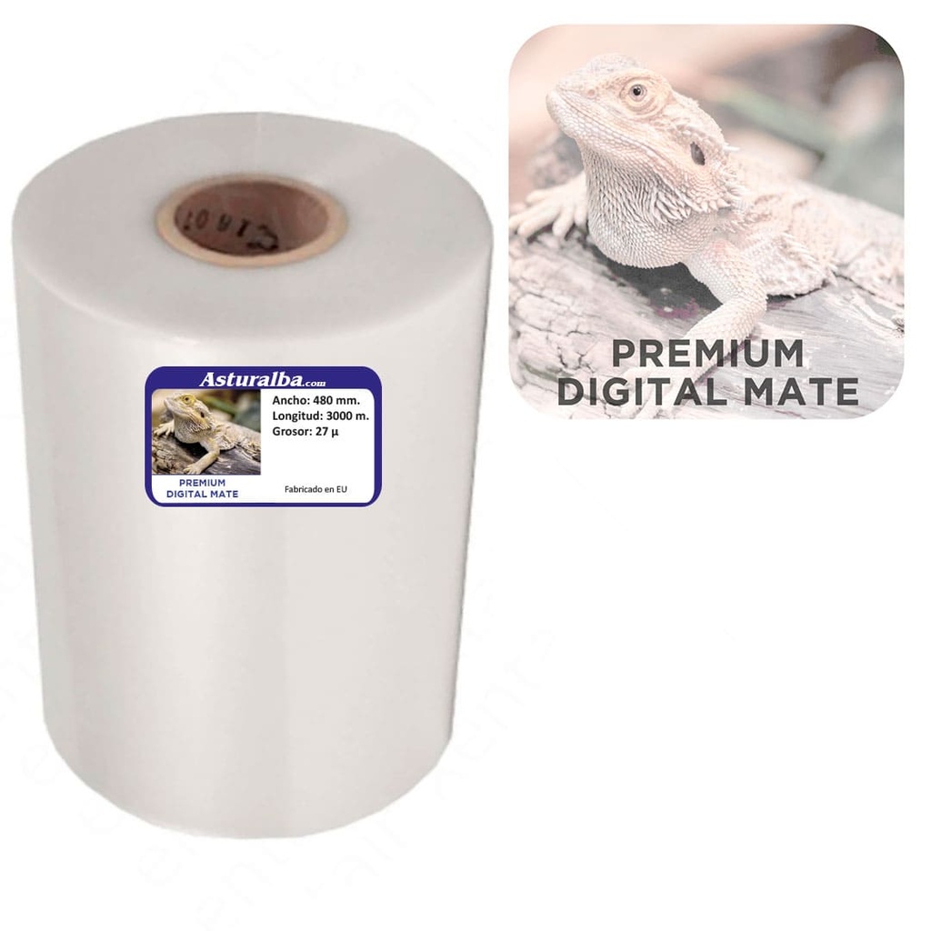 Bobina de plastificar Premium Digital Mate 27 µ 480 mm x 3000 m
