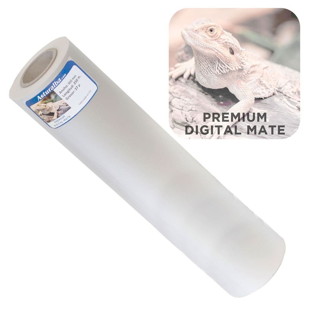 Bobina de plastificar Premium Digital Mate 27 µ 650 mm x 250 m