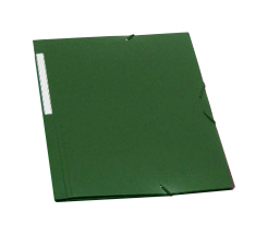 Carpeta de plástico con tres solapas Folio verde Poligraf
