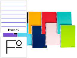 Cuaderno de espiral Folio pautado 80 hojas Liderpapel