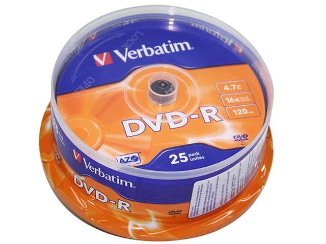 DVD-R 4.7 GB Verbatim (Tarrina 25 unidades)