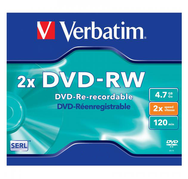 DVD-RW 4.7 GB con caja Verbatim