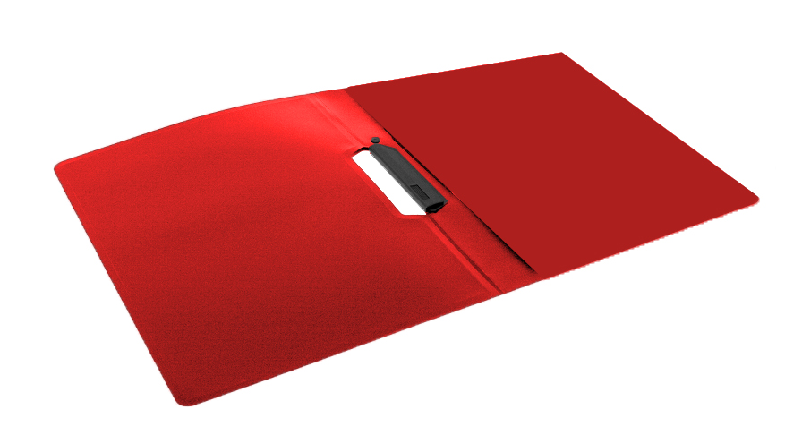 Dossier clip lateral abatible A4 rojo Policlip