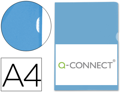Dossier uñero A4 azul translúcido Q-Connect