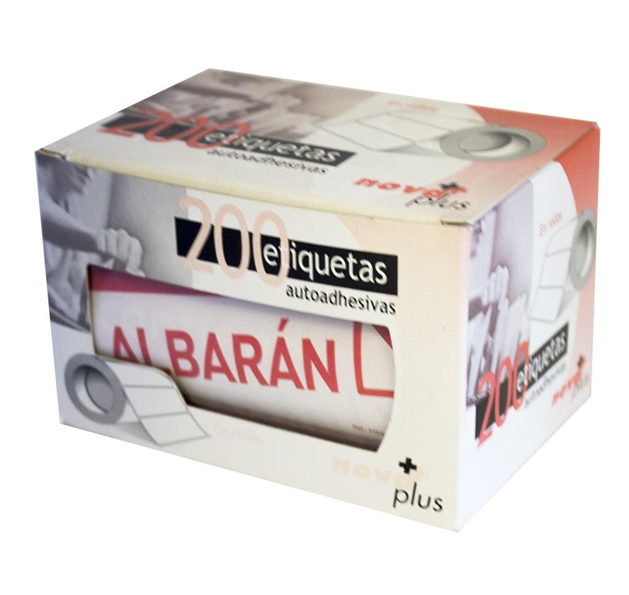 Rollo de etiquetas adhesivas "CONTIENE ALBARAN" 110 x 80 mm