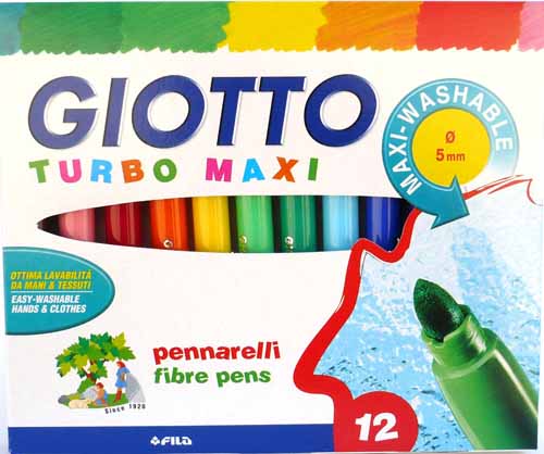 Rotuladores de 12 colores Turbo Maxi Giotto