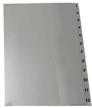Separadores de plástico numerados 1-12 Folio