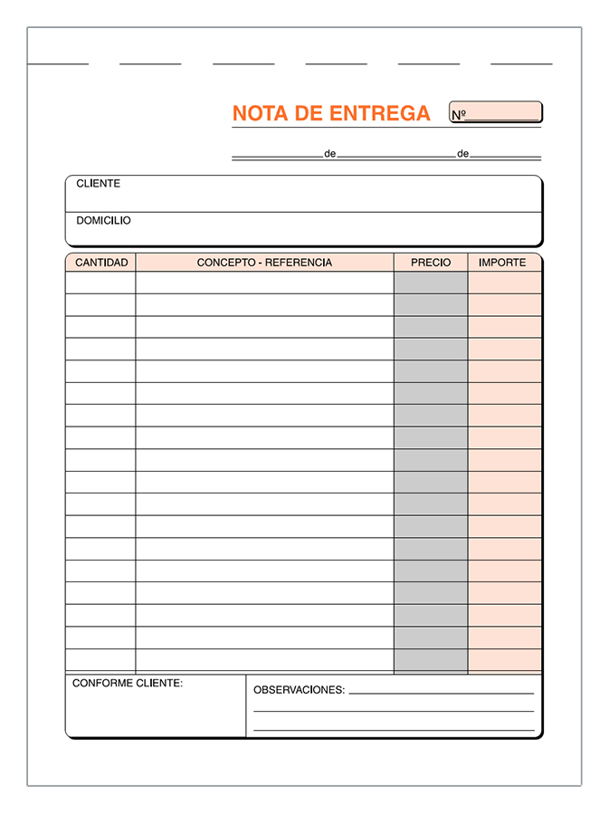 Talonario Entregas 1/4 natural duplicado T-91 Loan