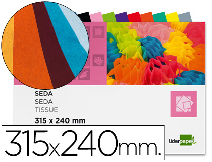 Bloc de papel de seda de colores 315 x 240 mm.