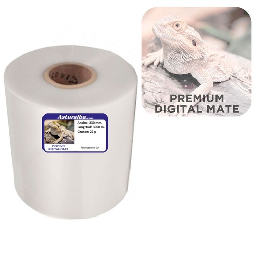 Bobina de plastificar Premium Digital Mate 27 µ 330 mm x 3000 m