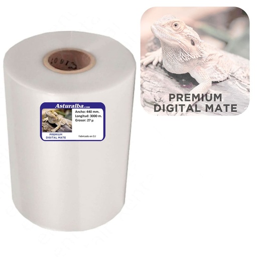 Bobina de plastificar Premium Digital Mate 27 µ 430 mm x 3000 m