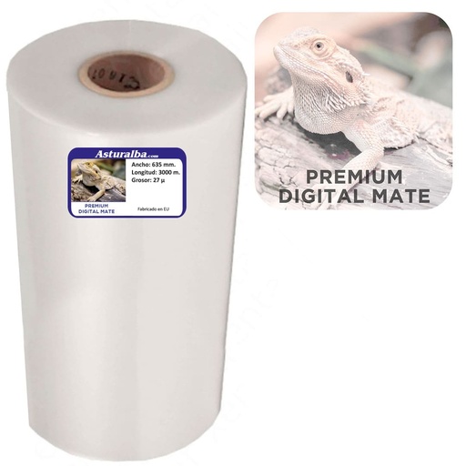 Bobina de plastificar Premium Digital Mate 27 µ 635 mm x 3000 m