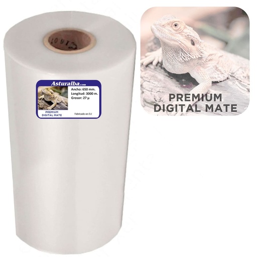Bobina de plastificar Premium Digital Mate 27 µ 650 mm x 3000 m