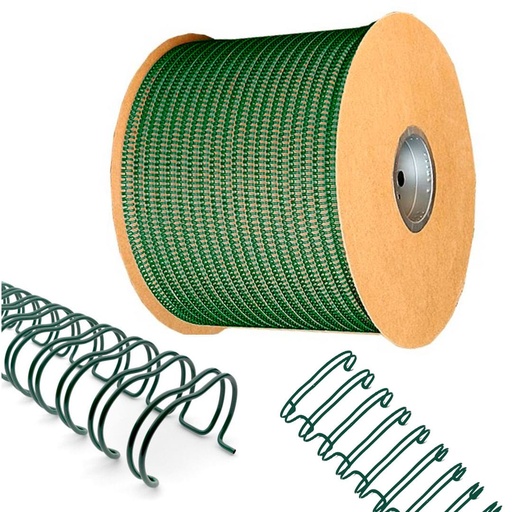 Bobina de wire-O verde 25,4 mm nº16 2:1