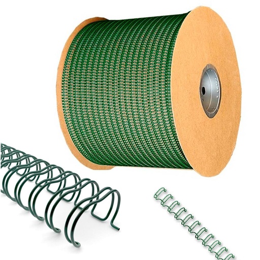 Bobina de wire-O verde 6,5 mm nº4 3:1